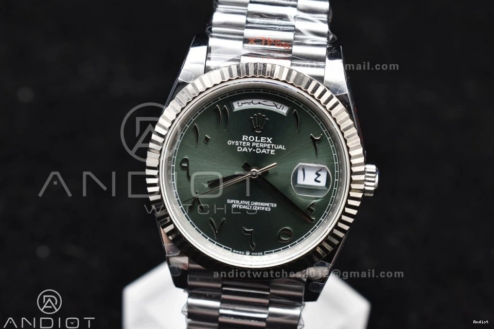 Arabic Steel 40 JDF Weight) Dial V3 Bracelet VR3255 on Green (Gain DayDate SS President 904L 0315